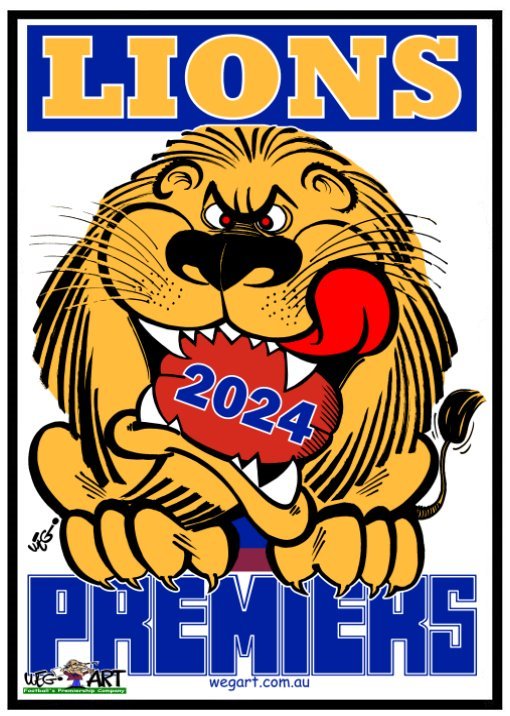 2024 Lions WEG Prem Poster Includes Postage